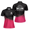 Custom Name Mom The Heart of The Family Black Pink Women's Polo Shirt S-5XL