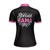 Custom Name Blessed Mama Floral Pattern Black Women's Polo Shirt S-5XL, For Mom