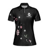 Custom Name Mom Adjectives Flora Pattern Black Women's Polo Shirt S-5XL, For Mom