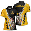 Custom Name Darts Board Black Yellow Women's Polo Shirt S-5XL