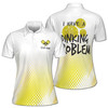 Custom Name Pickleball Drinking Problem White Yellow Women's Polo Shirt S-5XL