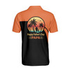 Custom Name Dad Child Tropical Black Orange 3D Men's Polo Shirt S-5XL