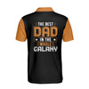 Custom Name Dad Child Best In The Galaxy Black Orange 3D Men's Polo Shirt S-5XL