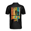 Custom Name Happy Dad Child Heart Black Colorful 3D Men's Polo Shirt S-5XL