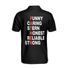 Custom Name Father Adjectives Black White 3D Men's Polo Shirt S-5XL