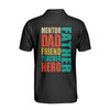 Custom Name Mentor Dad Friend Teacher Hero Black 3D Men's Polo Shirt S-5XL