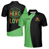 Custom Name Dad First Hero First Love Black Green 3D Men's Polo Shirt S-5XL