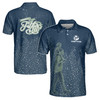 Custom Name Happy Dad Child Dots Pattern Dark Blue 3D Men's Polo Shirt S-5XL