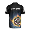 Custom Name Darts Board Fire Water Black 3D Men's Polo Shirt S-5XL, For Friend