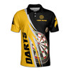 Custom Name Darts Board Black Yellow 3D Men's Polo Shirt S-5XL