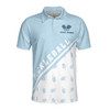 Custom Name Pickleball Paddle Pattern White Sky Blue 3D Men's Polo Shirt S-5XL