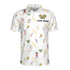 Custom Name Pickleball Player Match Pattern White 3D Men's Polo Shirt S-5XL