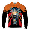 Custom Name Mechanic Skull Pattern Black Orange Hoodie S-5XL