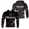 Custom Name Mechanic Skull Gears Black Hoodie S-5XL