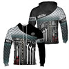 Custom Name Mechanic Tools Tread Plate Pattern Black Silver Hoodie S-5XL
