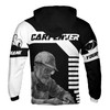 Custom Name Carpenter Old Woodworker Tools Black White Hoodie S-5XL