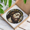 Jesus's Tear God's Crying Stained Glass Suncatcher, Window Hanging Gift for Christians