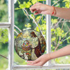 Easter Blessings Jesus with Easter Eggs Stained Glass Suncatcher