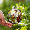 Easter Blessings Jesus with Easter Eggs Stained Glass Suncatcher