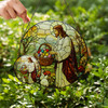 Easter Blessings Jesus with Easter Eggs Stained Glass Suncatcher