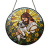Jesus's Hug, Stained Glass Suncatcher for Comfort