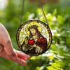 Divine Heart Stained Glass Suncatcher for Faithful Homes