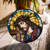 Jesus Crown of Thorns Stained Glass Suncatcher Window Hanging