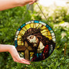 Jesus Crown of Thorns Stained Glass Suncatcher Window Hanging