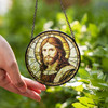 Jesus Portrait Stained Glass Suncatcher Window Hanging Decor