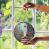 Jesus Walking to Heaven Stained Glass Suncatcher Window Hanging Decor