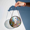 Jesus Walking to Heaven Stained Glass Suncatcher Window Hanging Decor