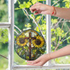 Cross with Sunflowers Stained Glass Suncatcher Window Hanging Decor