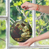 Jesus and Woman in Garden Stained Glass Suncatcher Window Hanging Decor