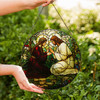 Jesus and Woman in Garden Stained Glass Suncatcher Window Hanging Decor