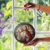Jesus Blessing Stained Glass Suncatcher Window Hanging Decor
