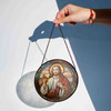 Jesus Blessing Stained Glass Suncatcher Window Hanging Decor