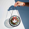 Christmas Wreath Stained Glass Suncatcher Window Hanging Holiday Decor