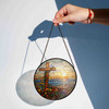 Cross at Sunset Stained Glass Suncatcher Window Hanging Christian Decor