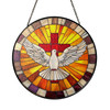 Holy Spirit Dove and Cross Stained Glass Suncatcher Window Hanging Christian Decor