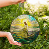 Jesus at Sunrise Stained Glass Suncatcher Window Hanging Christian Decor