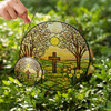 Spring Cross with Blossoms Stained Glass Suncatcher Window Hanging Christian Decor