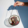 Jesus with Crown of Thorns and Roses Stained Glass Suncatcher | Christian Window Hanging Easter Decor