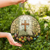 Easter Cross and Bible Stained Glass Suncatcher Christian Window Hanging Decor Religious Spring Gift