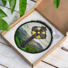 Celtic Cross Stained Glass Suncatcher Christian Window Hanging Religious Gift with Mountain Landscape