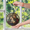 Holy Family Stained Glass Suncatcher Christian Window Hanging Religious Christmas Gift with Mary Joseph and Baby Jesus