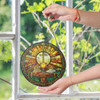 Communion Bread and Cup Stained Glass Suncatcher Christian Window Hanging Religious Gift with Cross and Bible