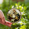 Holy Family Stained Glass Suncatcher with Baby Jesus and Lamb Religious Window Hanging Decor