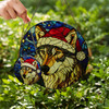 Wolf Christmas Stained Glass Suncatcher Winter Animal Window Hanging Ornament Holiday Wildlife Lover Gift Decor