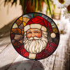 Santa Claus Stained Glass Suncatcher Christmas Window Hanging Holiday Decor Gift