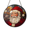 Santa Claus Stained Glass Suncatcher Christmas Window Hanging Holiday Decor Gift